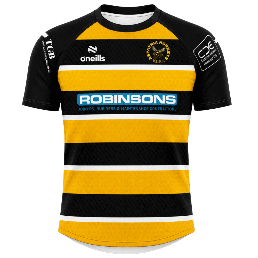 The Aspatria Hornets playing shirt